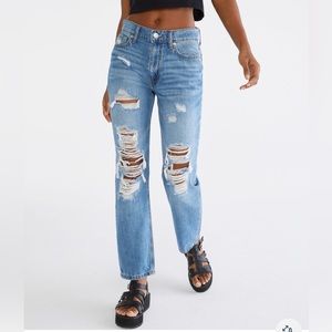 Aeropostale High-Rise Mom Jean 8 Distressed 90s No Stretch Slouchy Lived in